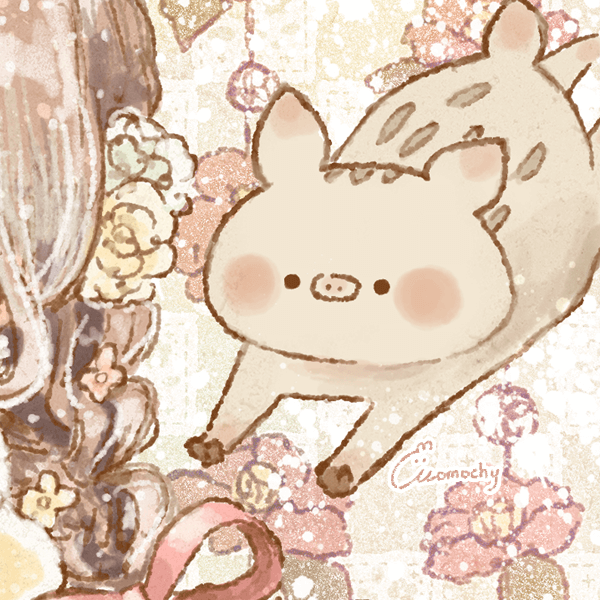 フリーアイコン 着物の女の子とウリボーとうさぎ Momochyのおうち イラストレーターももちーのwebサイト