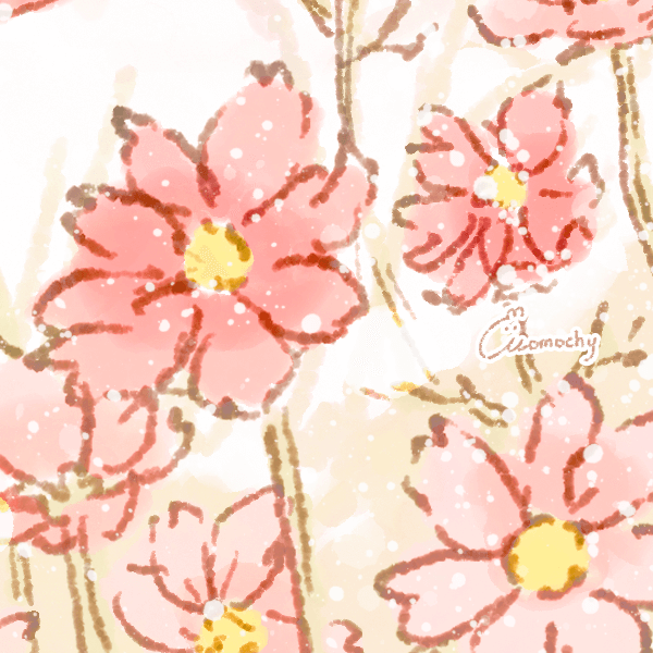 フリーアイコン コスモス 秋桜 と女の子のイラスト Momochyのおうち イラストレーターももちーのwebサイト