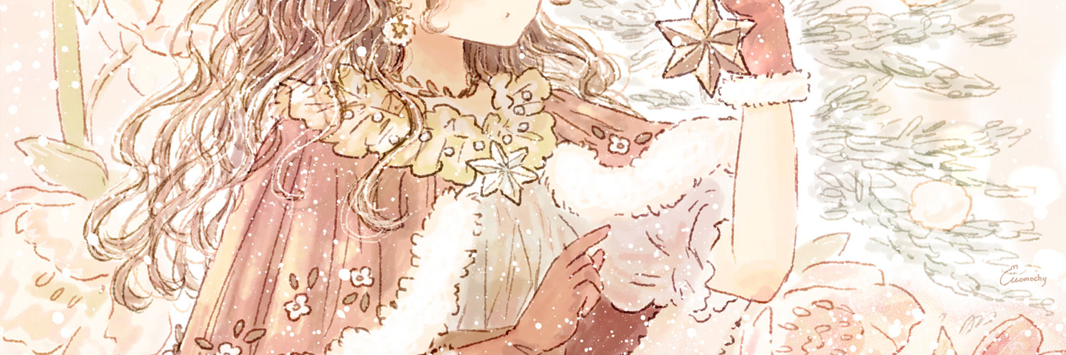 フリーヘッダー クリスマスローズと女の子 Momochyのおうち イラストレーターももちーのwebサイト