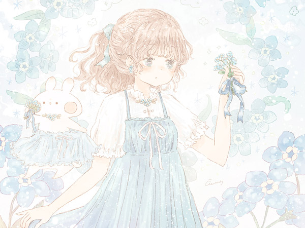 パソコンのデスクトップ画像 壁紙に使える 藤の花のイラスト Momochyのおうち イラストレーターももちーのwebサイト