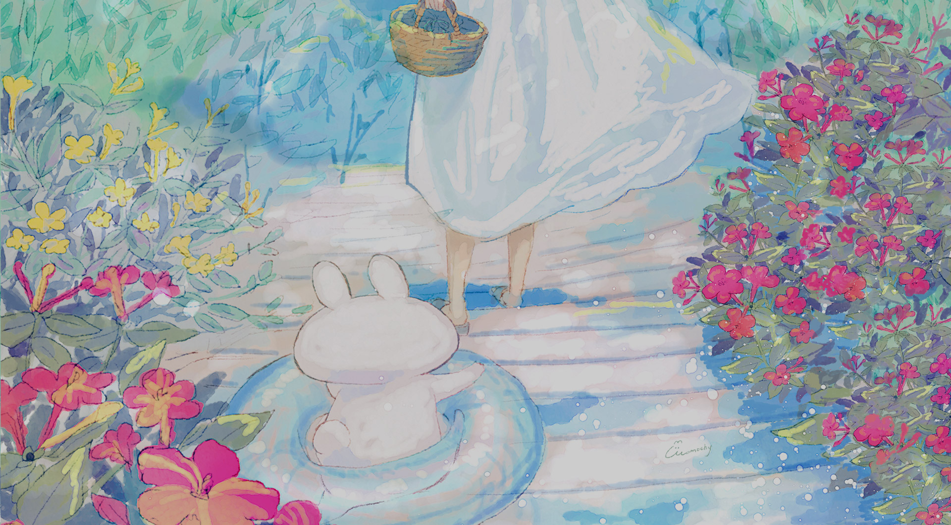 パソコンのデスクトップ画像 壁紙に使える オシロイバナのイラスト Momochyのおうち イラストレーターももちーのwebサイト