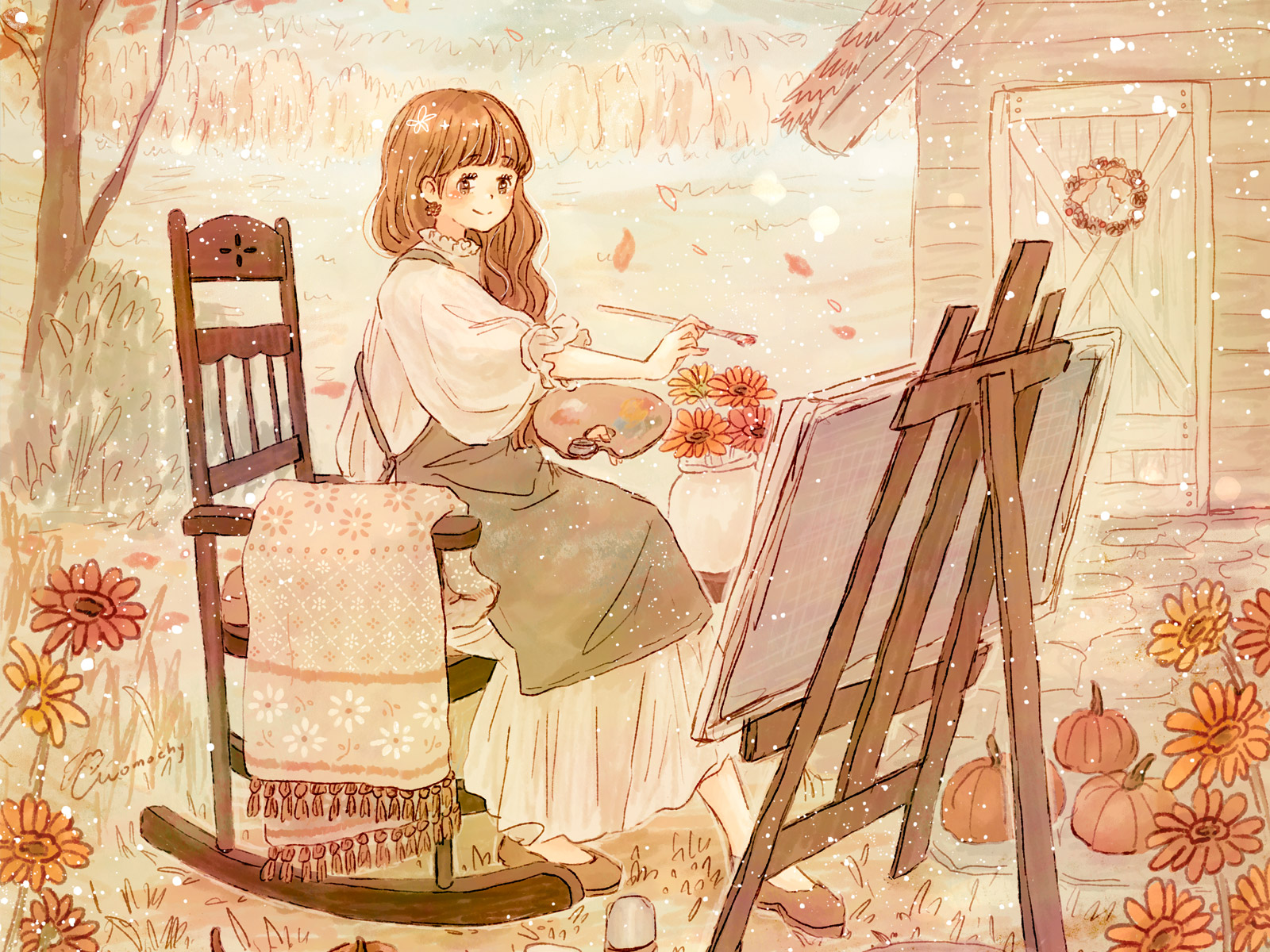 パソコンのデスクトップ画像 壁紙に使える ガーベラのイラスト Momochyのおうち イラストレーターももちーのwebサイト