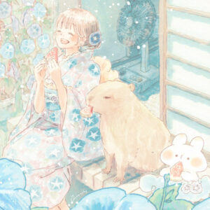 フリーアイコン＊紫陽花とラプンツェルヘアの女の子